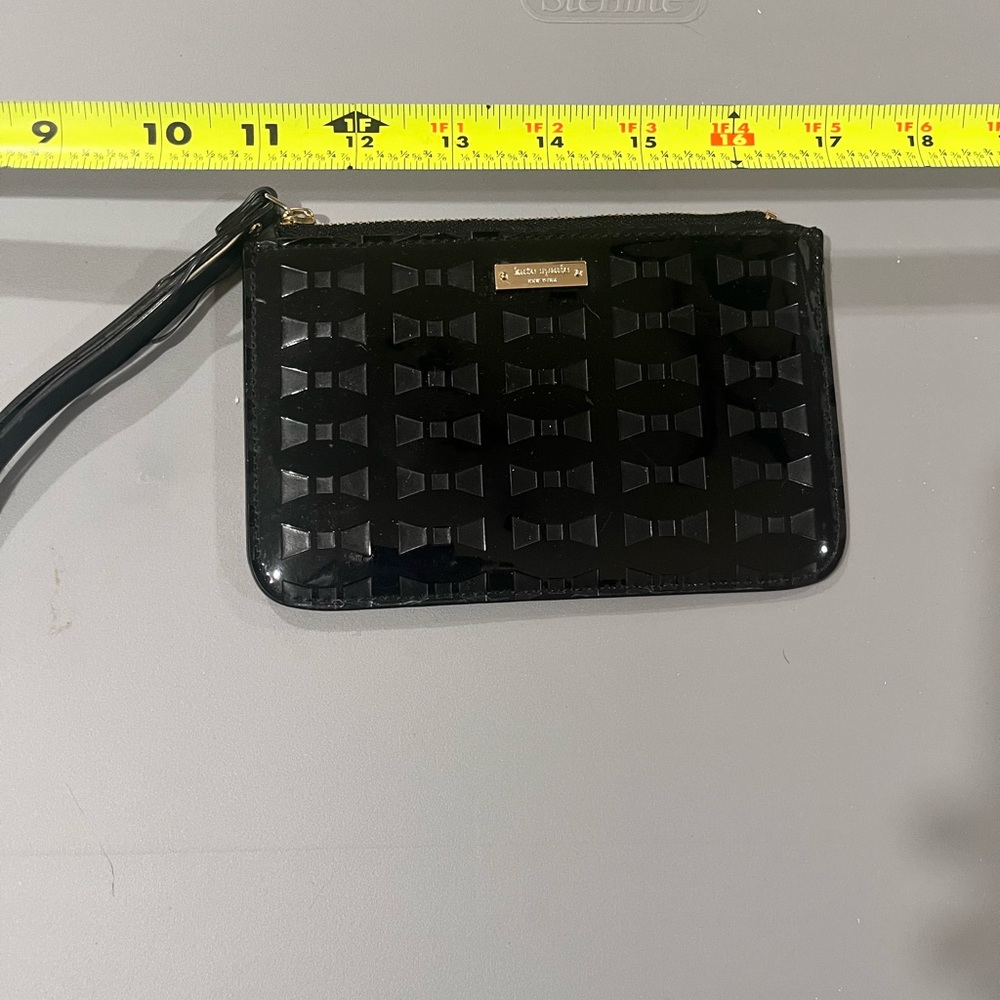 Kate Spade Glossy Black Bow Wristlet
